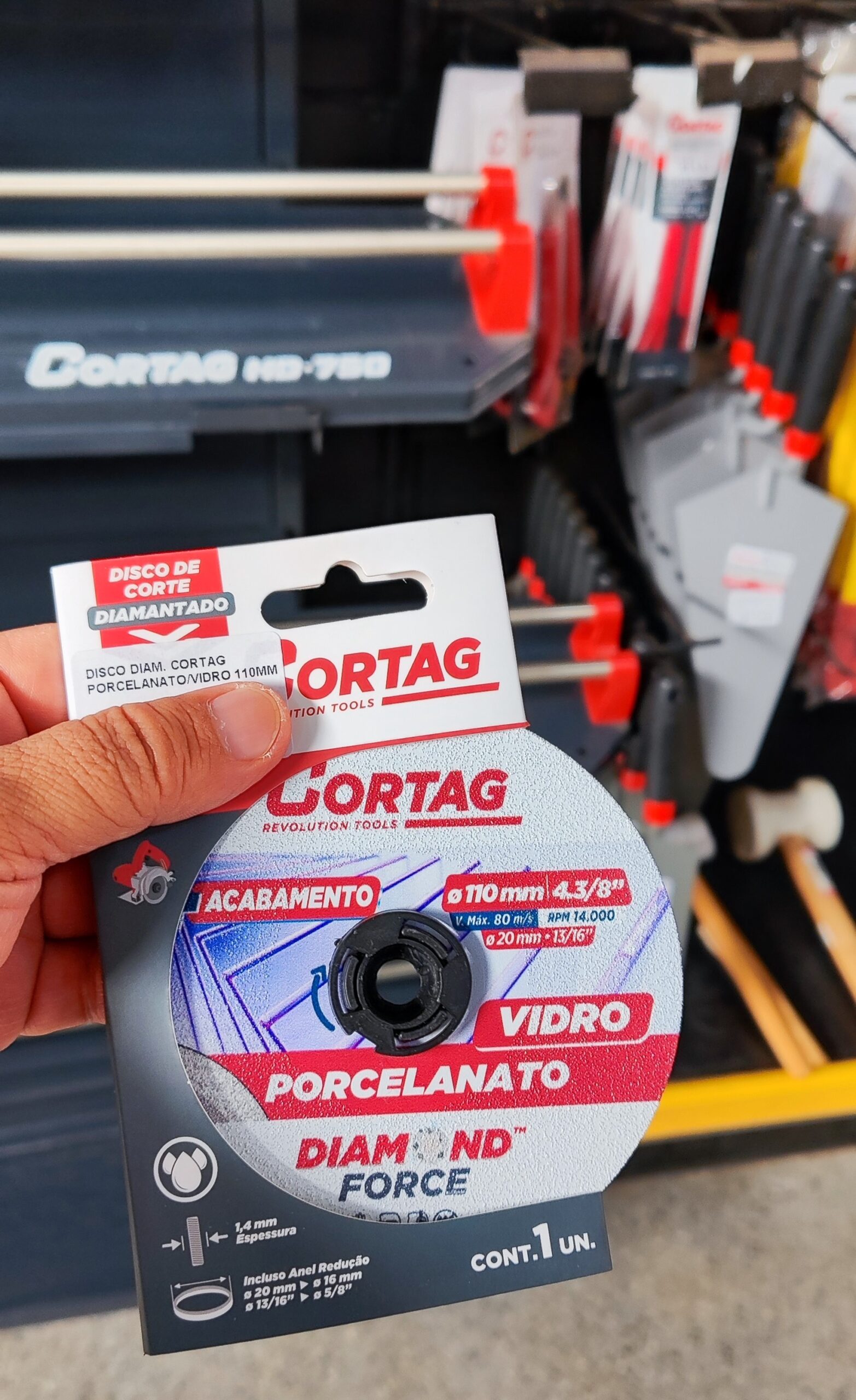 Disco Diamantado Porcelanato/Vidro Cortag.